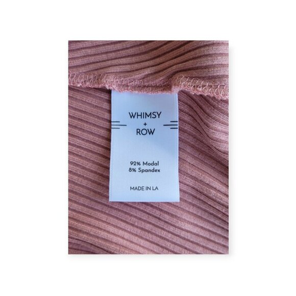 Whimsy + Row sleeveless blush ribbed square-neck modal Frankie midi dress size S - Picture 5 of 9